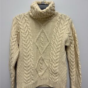 Cozy Iris Crafts Mereno Wool Cable Knit Turtleneck Sweater